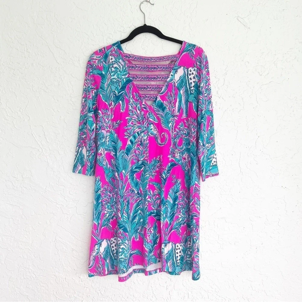 Lilly Pulitzer Ophelia Swing Dress Mandevilla Pink Talk Story to Me Small - Picture 9 of 9
